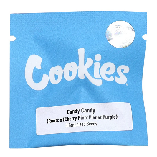Candy Candy by Cookies – collectible feminized cannabis seeds with cherry candy and creamy fruit terp profile.
